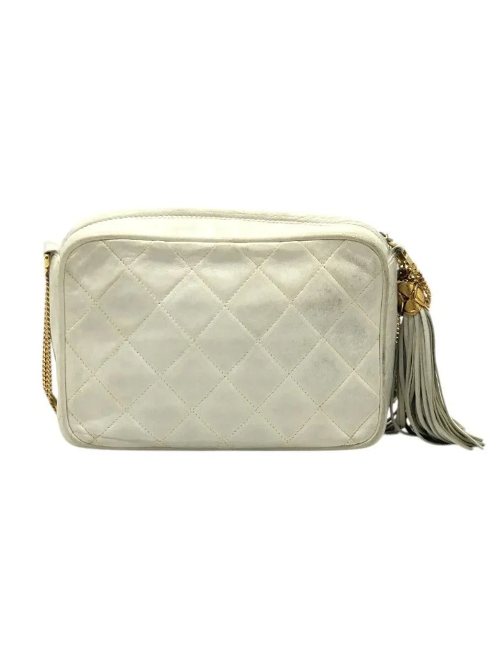 Chanel Shoulder Bag CC Logo Lambskin White